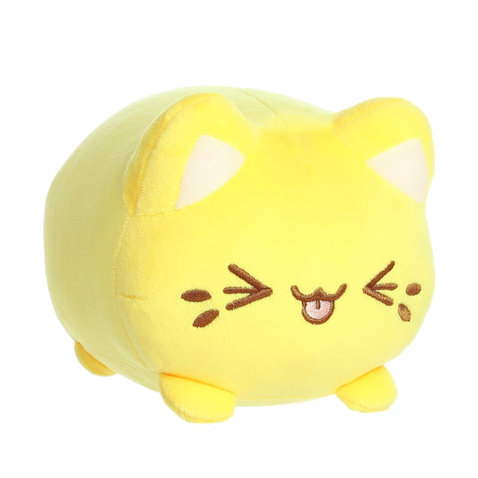 Aurora® Enchanting Tasty Peach® Meowchi Stuffed Animal - Bright & Colorful Design for Room Decor for Adults, Kids, and Birthdays - Lemon 7 Inches