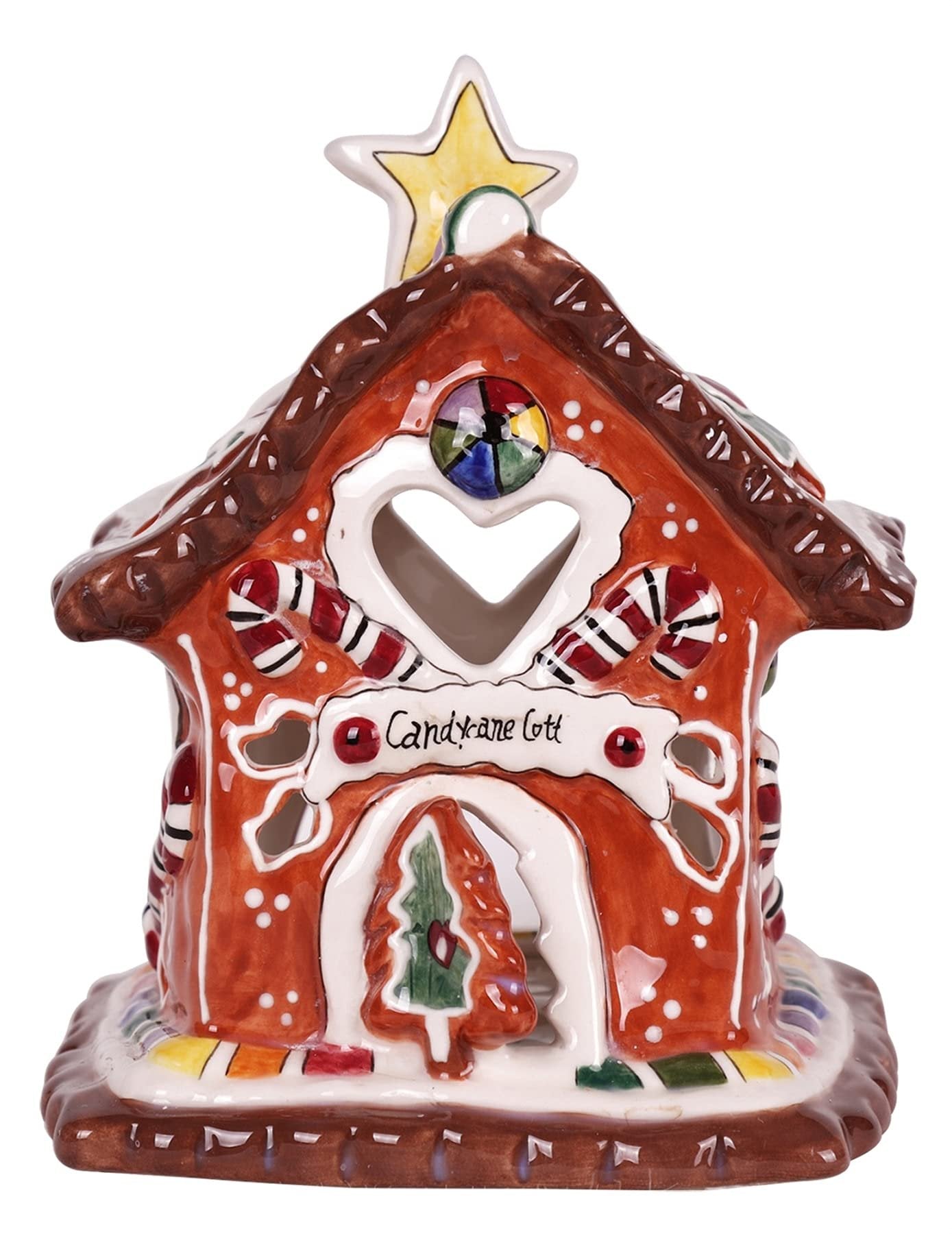 Blue Sky Clayworks 928134HG Candy Cane Bungalow, 6.3-inch Height