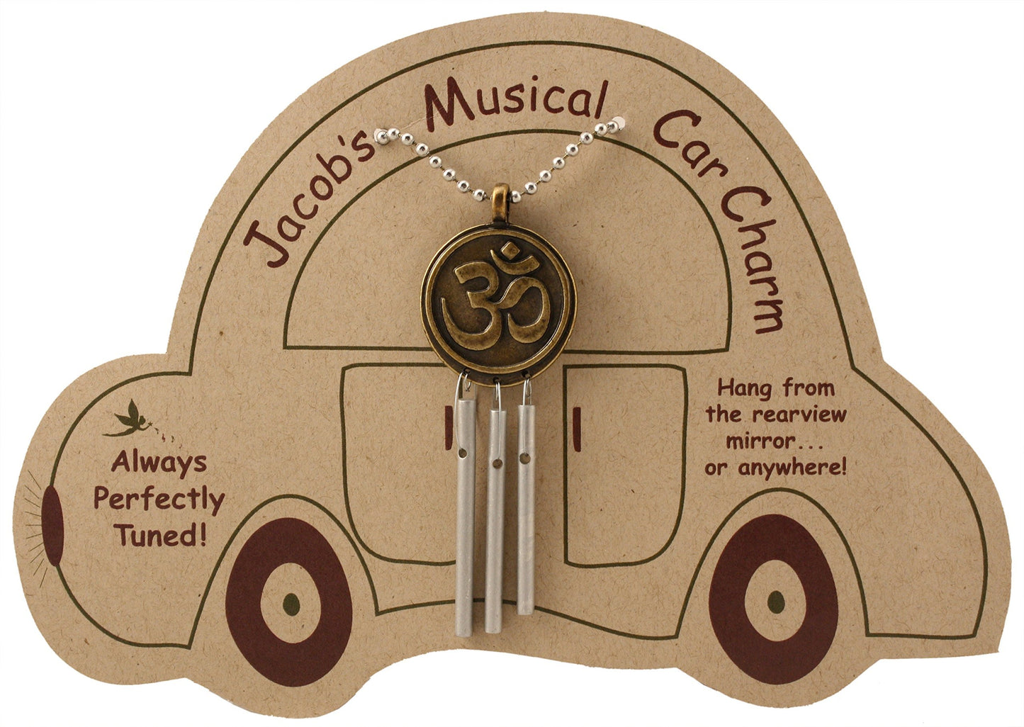 Jacob's Musical Car Charm, Om Symbol Mini Wind Chime
