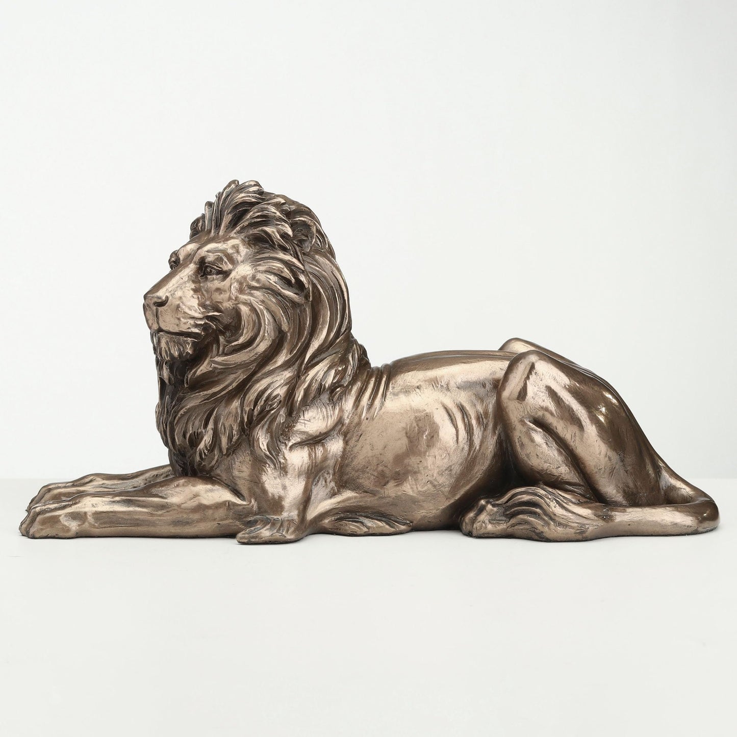 Veronese Design 8 7/8 Inch Lying Lion Cold Cast Resin Bronze Finish Animal Decoration Statue