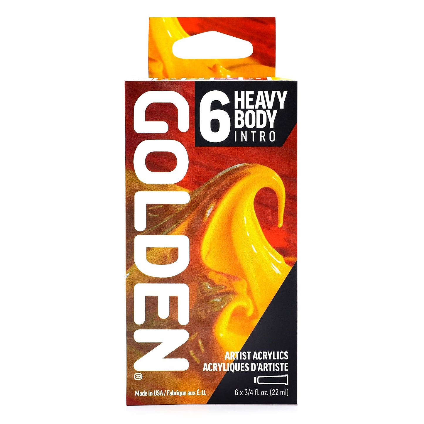 Heavy Body Acrylics by GOLDEN, Intro Set, 6 Color, Professional Acrylic Paint