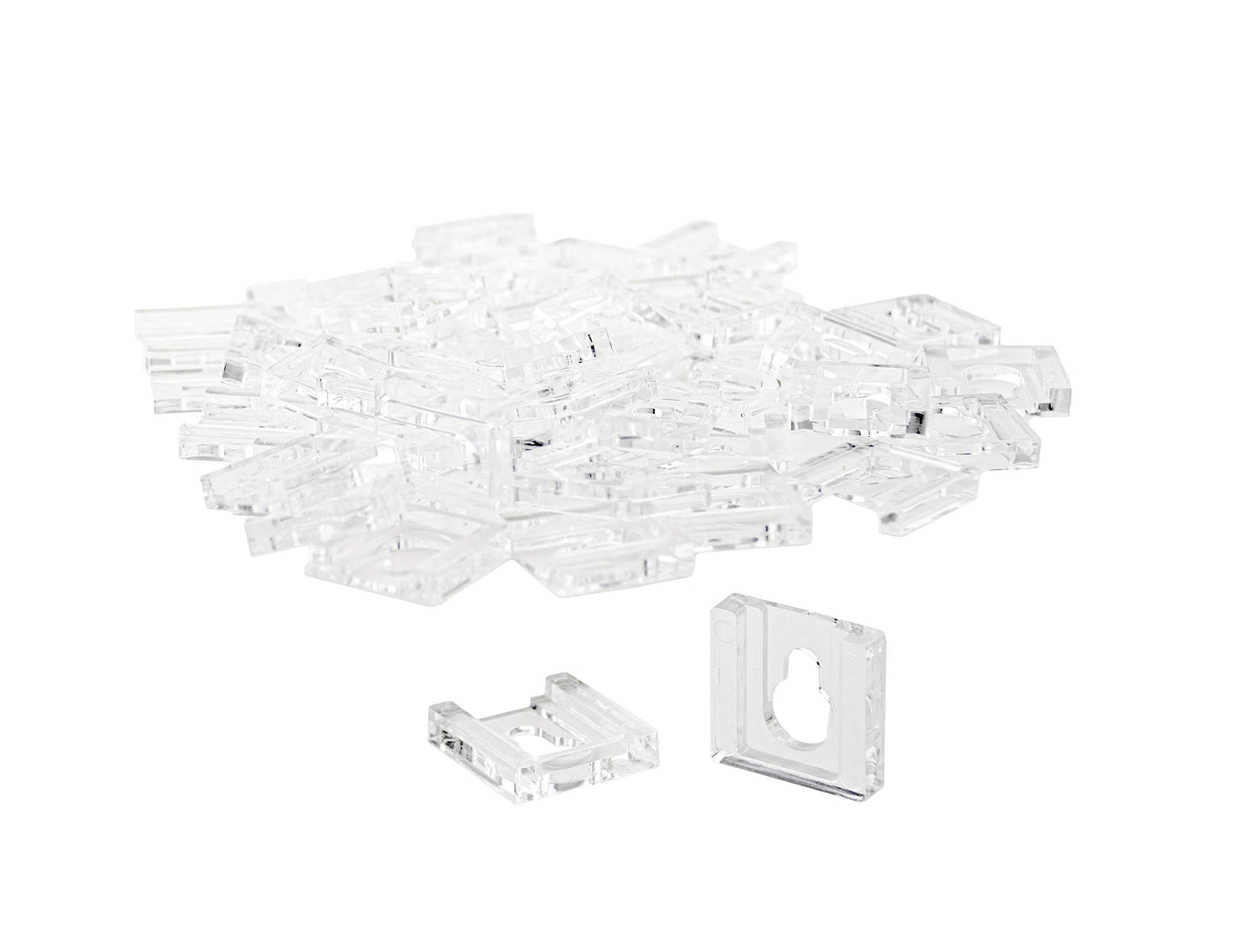 100 Pack Acrylic Keyholes Attachments 3/8 Clear Hanging Hardware by Marketing Holders