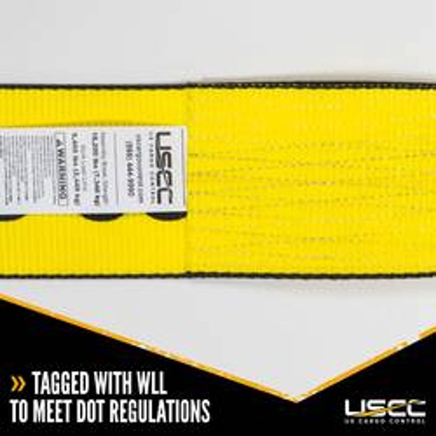 US Cargo Control 4 Inch Winch Strap with Large Flat Hook, 27 Feet Long, Heavy Duty Trailer Winch Strap for Safe Cargo Securement, Large Flat Hook End Fitting for Easy Fastening, Yellow