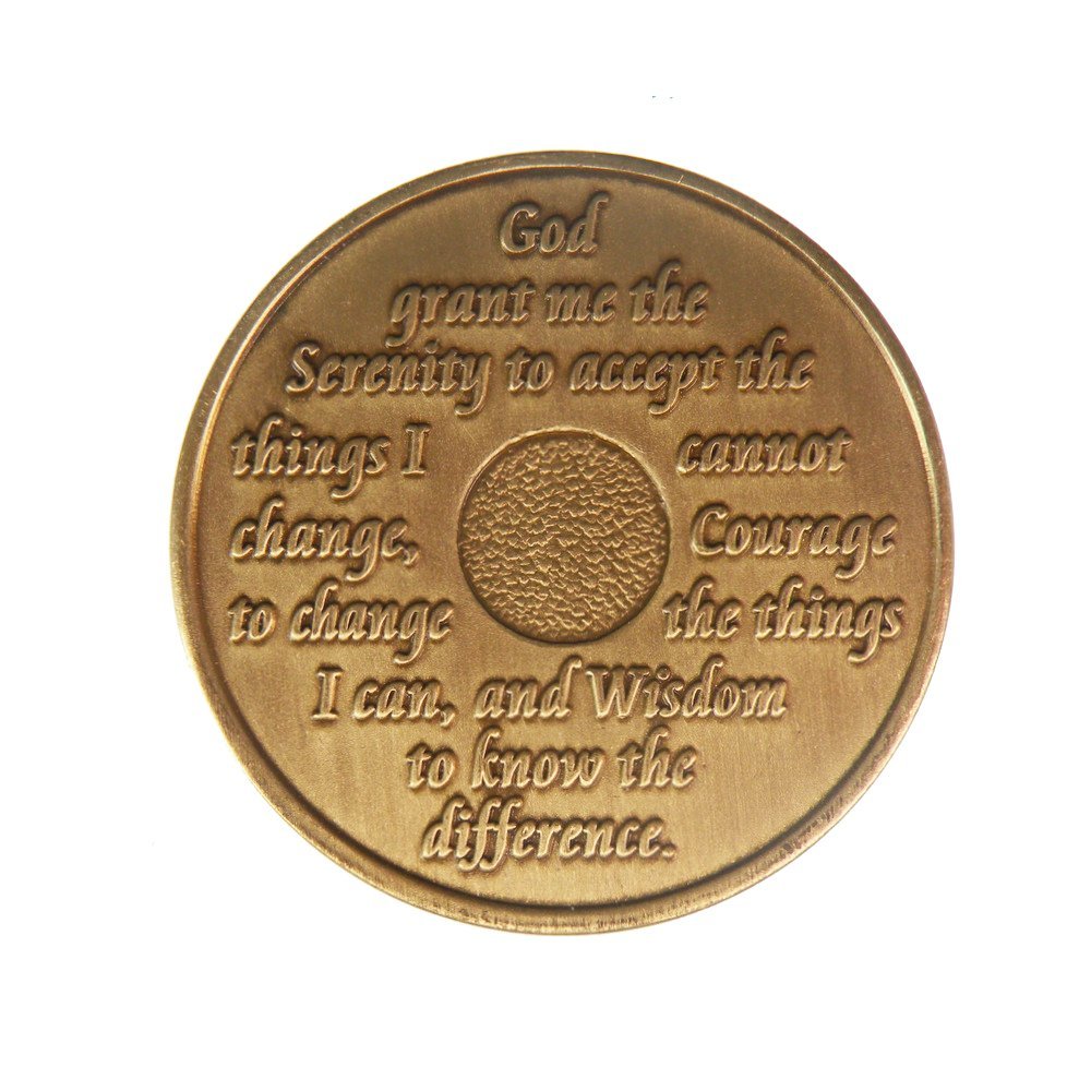 Wendells AA Alcoholics Anonymous Bronze Medallion Set Year 1-10 Serenity Prayer Medallions Chips Years 1 2 3 4 5 6 7 8 9 10