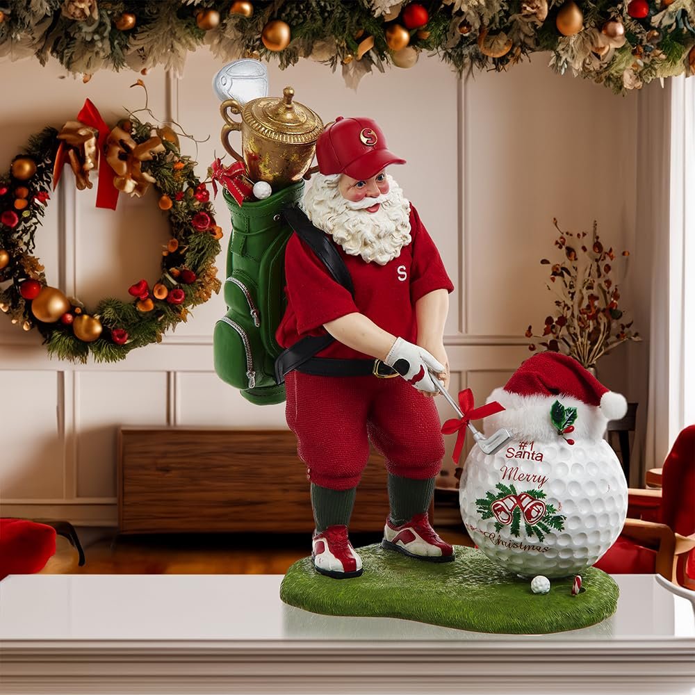 Kurt Adler 11-inch Fabriché™ Golfer Santa with Oversized Golf Ball