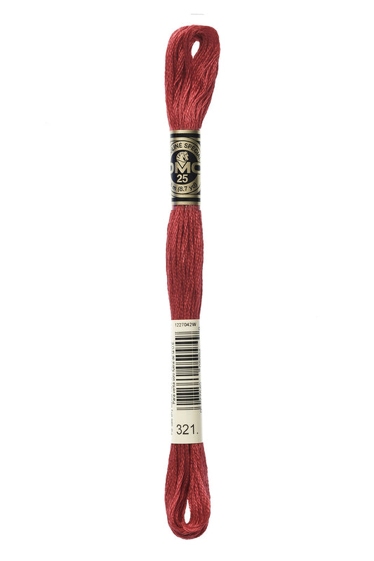 DMC Thread 6-Strand Embroidery Cotton 8.7 Yards Christmas Red 117-321 (12-Pack)