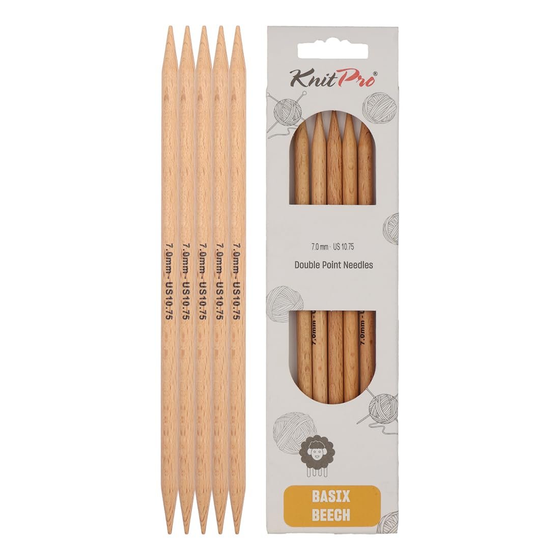 KnitPro Basix Beech Double Pointed Needles 8" (20cm)