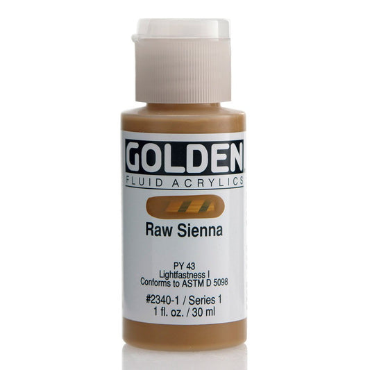 Golden Fluid Acrylic, 1 ounce bottle, Raw Sienna (2340-1)