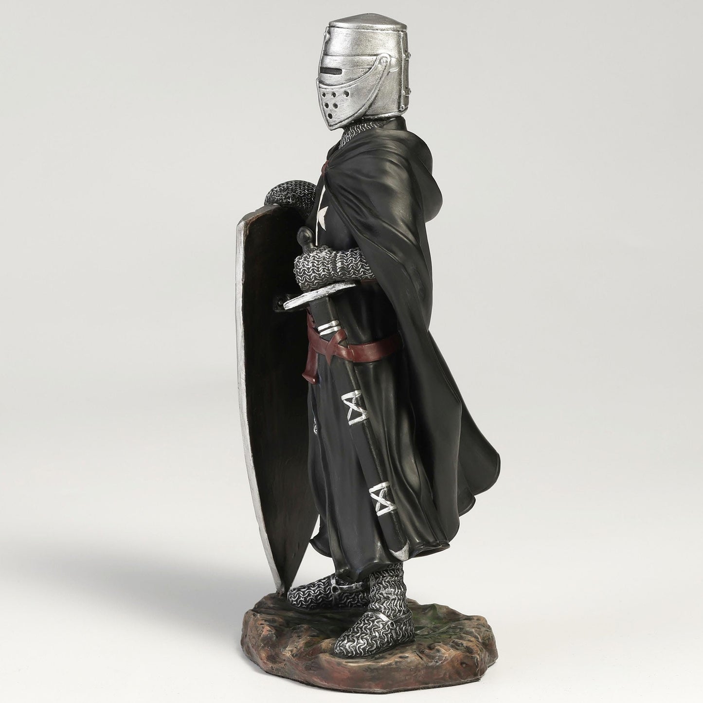 Veronese Design 6 3/8 Inch Maltese Knights Hosipitaller Templar Sword and Shield Hand Painted Polystone Home Decor Statue Collectibles