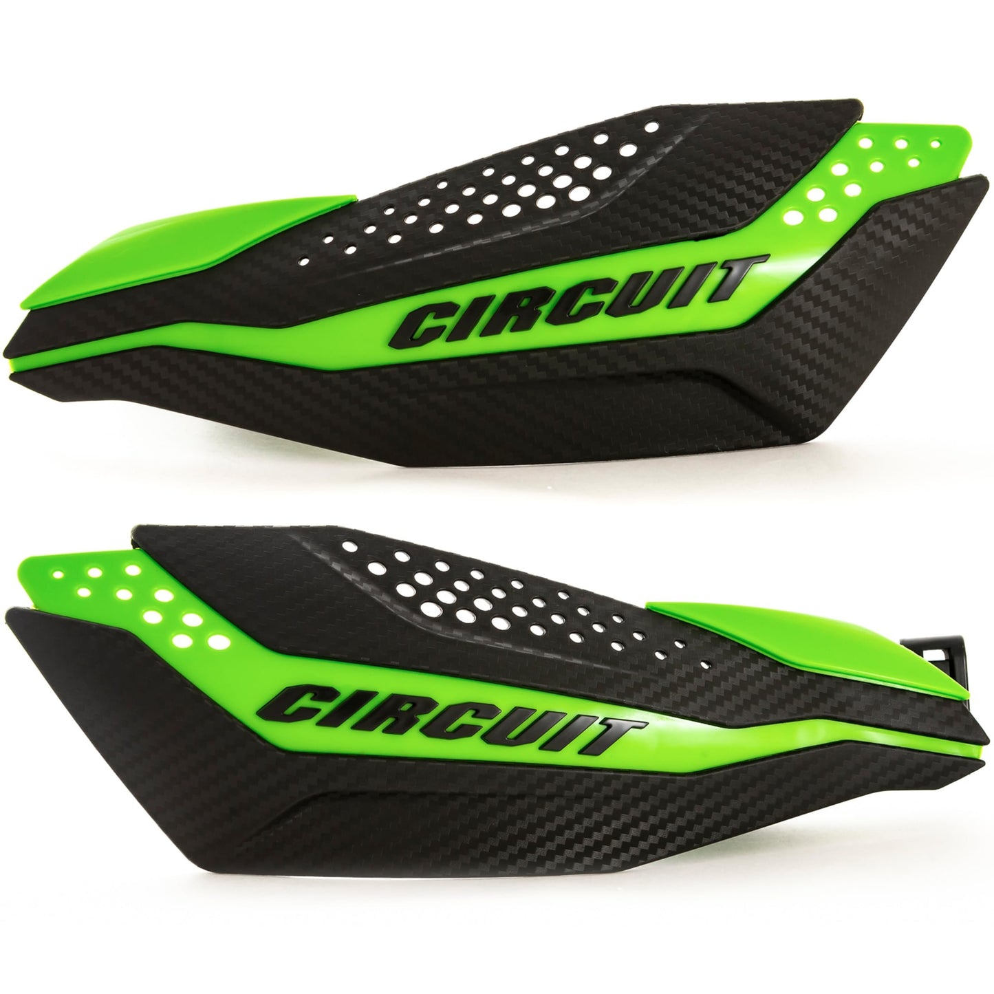CIRCUIT EQUIPMENT - Universal Motorcycle Handguards - Italian Design, Durable, Weather-Resistant Nylon Brackets and Sleek Finish - Enhanced Control and Protection - Carbon Texture