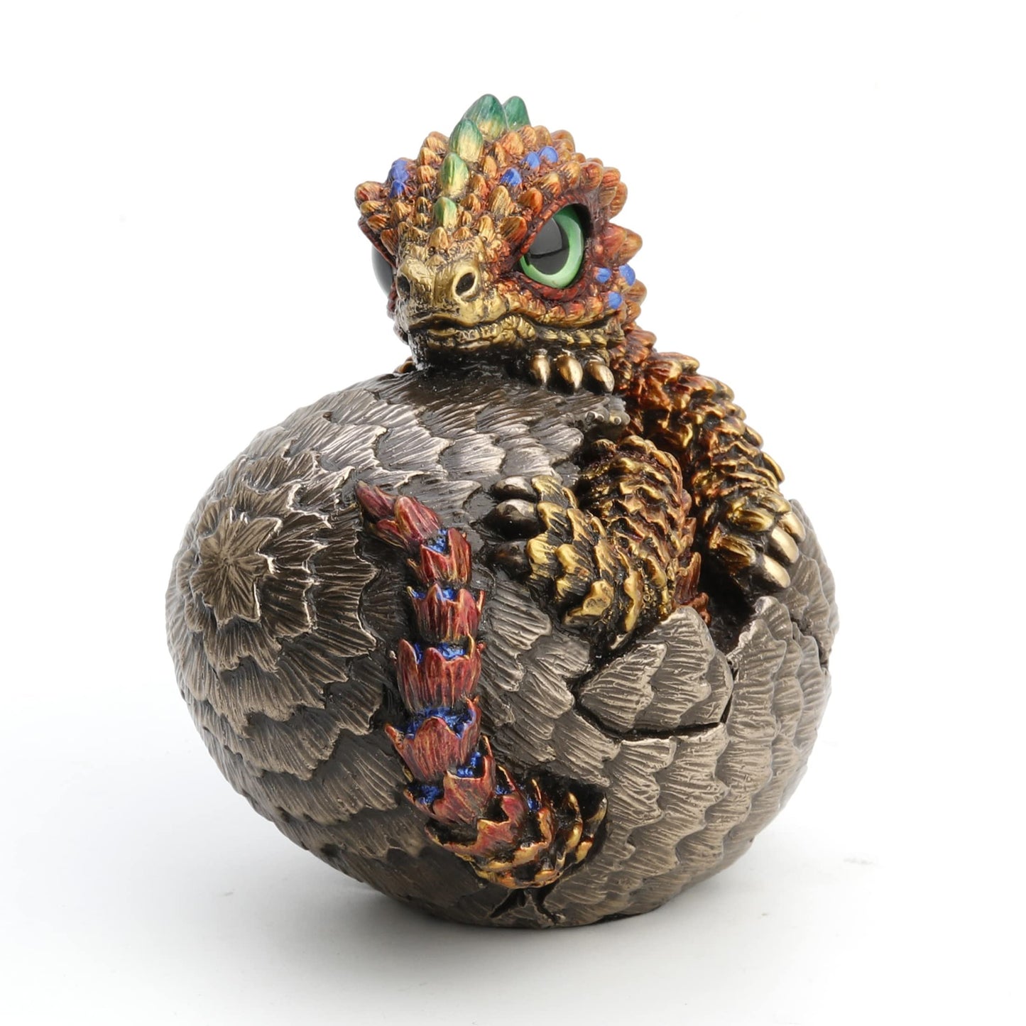 Veronese Design Scaly Baby Dragon Hatchling Cold Cast Resin Antique Bronze Statue