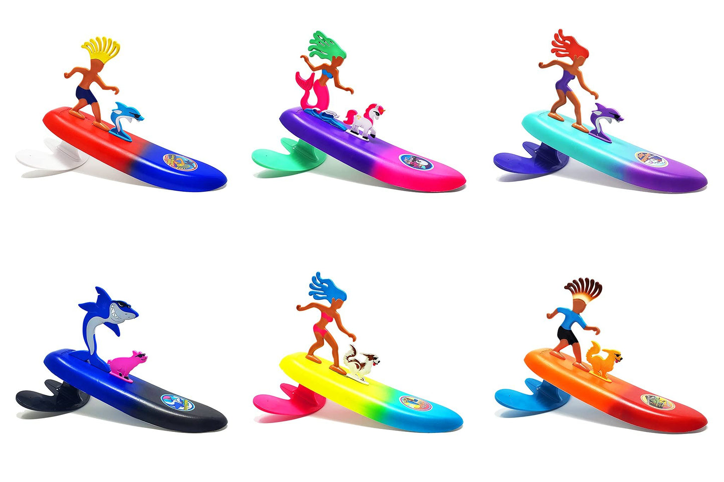 Surfer Dudes Legends & Surfer Pets Wave Powered Mini-Surfer, Pet and Surfboard Beach Toy