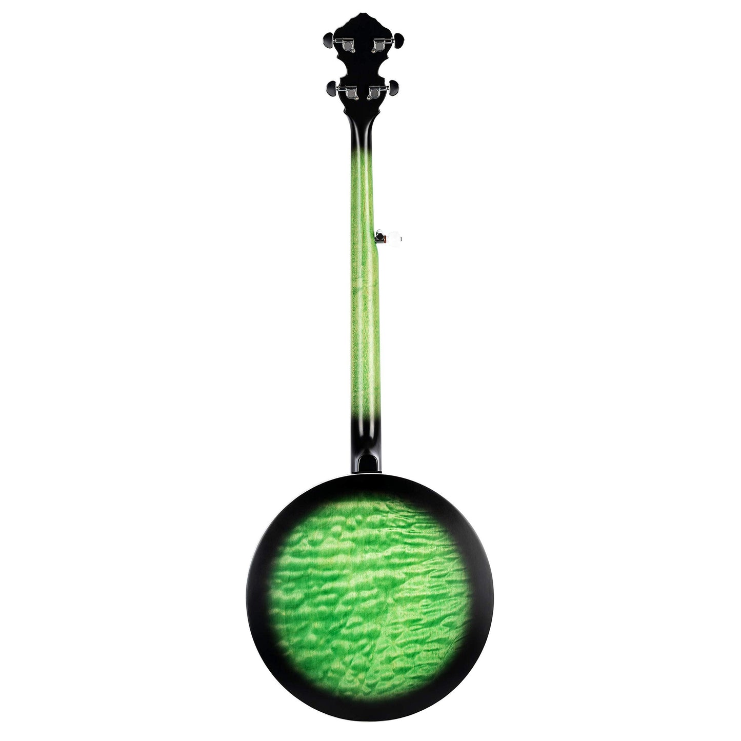Ortega Guitars Facon Falcon Series 5-String Quilted Maple Resonator Acoustic-Electric Banjo w/Bag, Right, Transparent Green, one Size (OBJE400TGR)