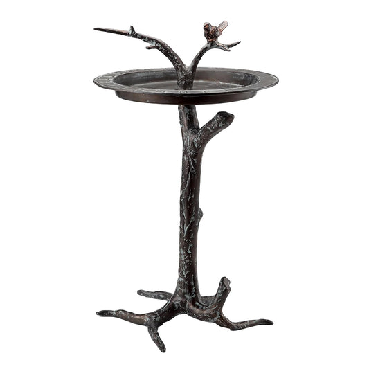 SPI Home Cast Aluminum Bird & Twig Sundial Birdbath 26.5 In High, bronze