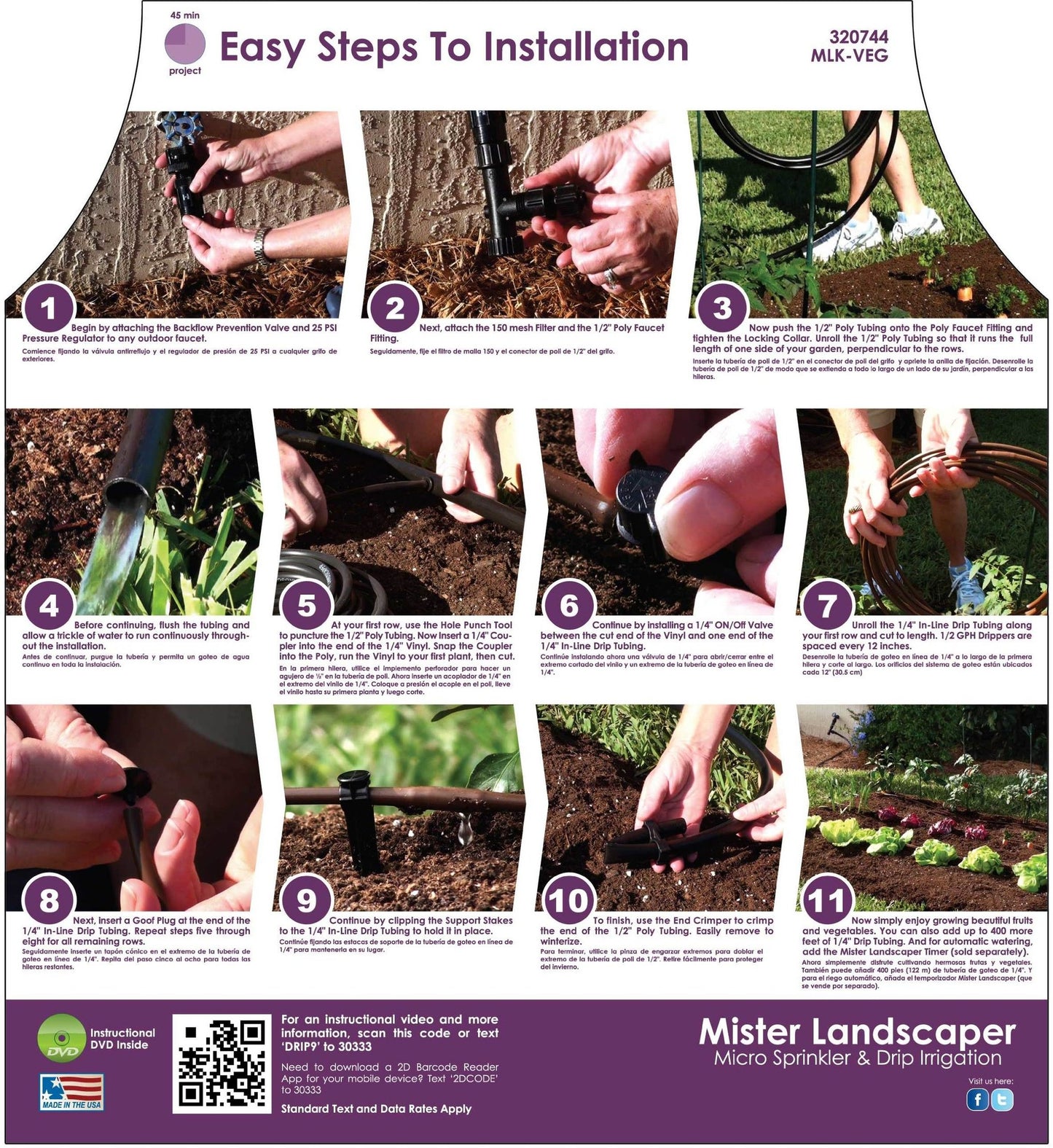 Mister Landscaper Vegetable Garden Drip Kit