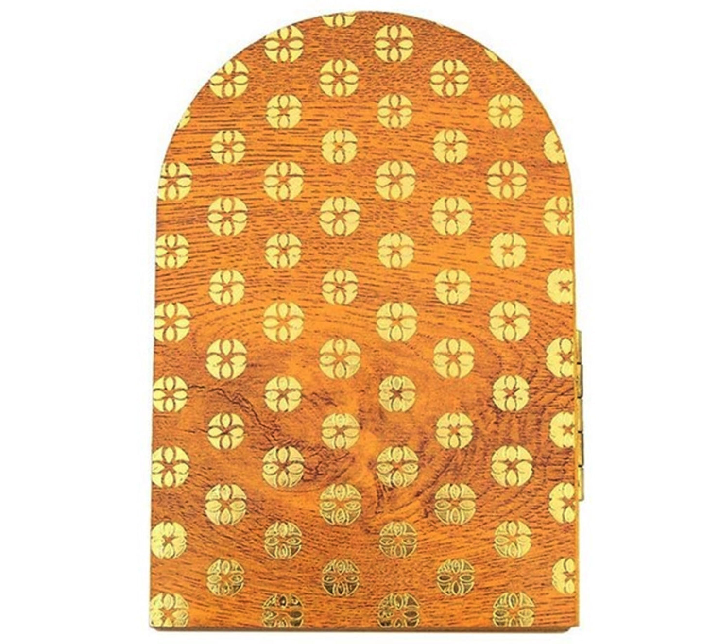 St Michael The Archangel 5" x 3.5" Foldable Wooden Diptych with Gold Embossed Accents