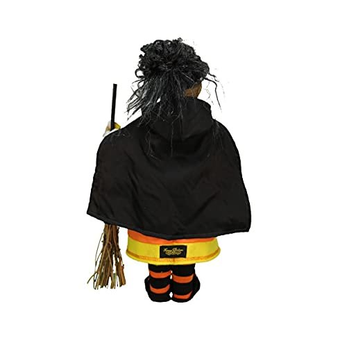 Karen Didion Originals Candy Corn Witch Figurine, 19 Inches - Handmade Halloween Holiday Home Decorations and Collectibles