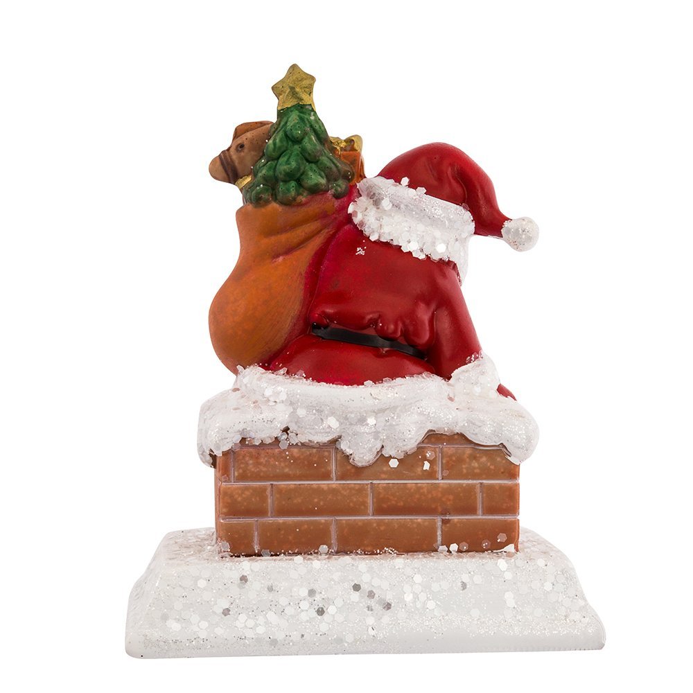 Kurt Adler Resin Santa with Gift Box Stocking Holder, 6.5-Inch