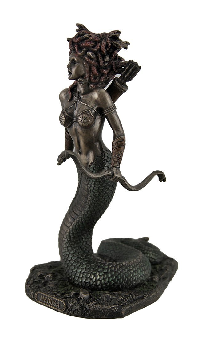 Veronese Design Medusa Greek Gorgon Serpent Monster Standing Holding Bow Highly Detailed Statue