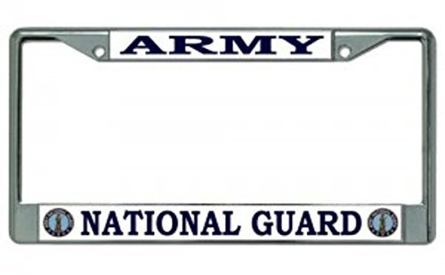 Army National Guard Chrome License Plate Frame Free Screw Caps with This Frame
