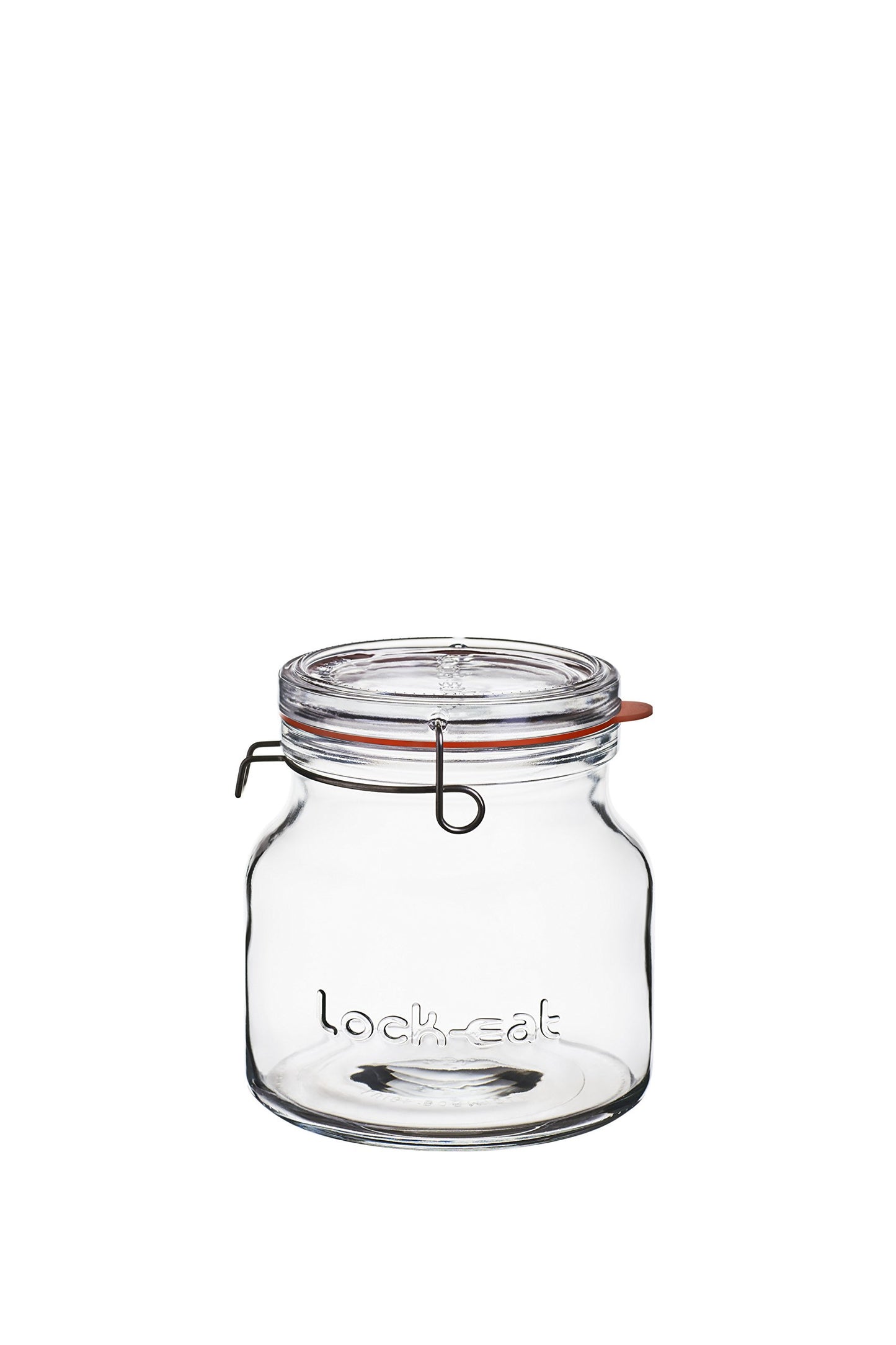 Luigi Bormioli Lock-Eat 3pc Jar Set (Set of 3) : Innovative Glass Lid, Easy to Close, Easy to Open, Dishwasher Safe, Microwave Safe, Canning Safe, Freezer Safe, Stackable Jars