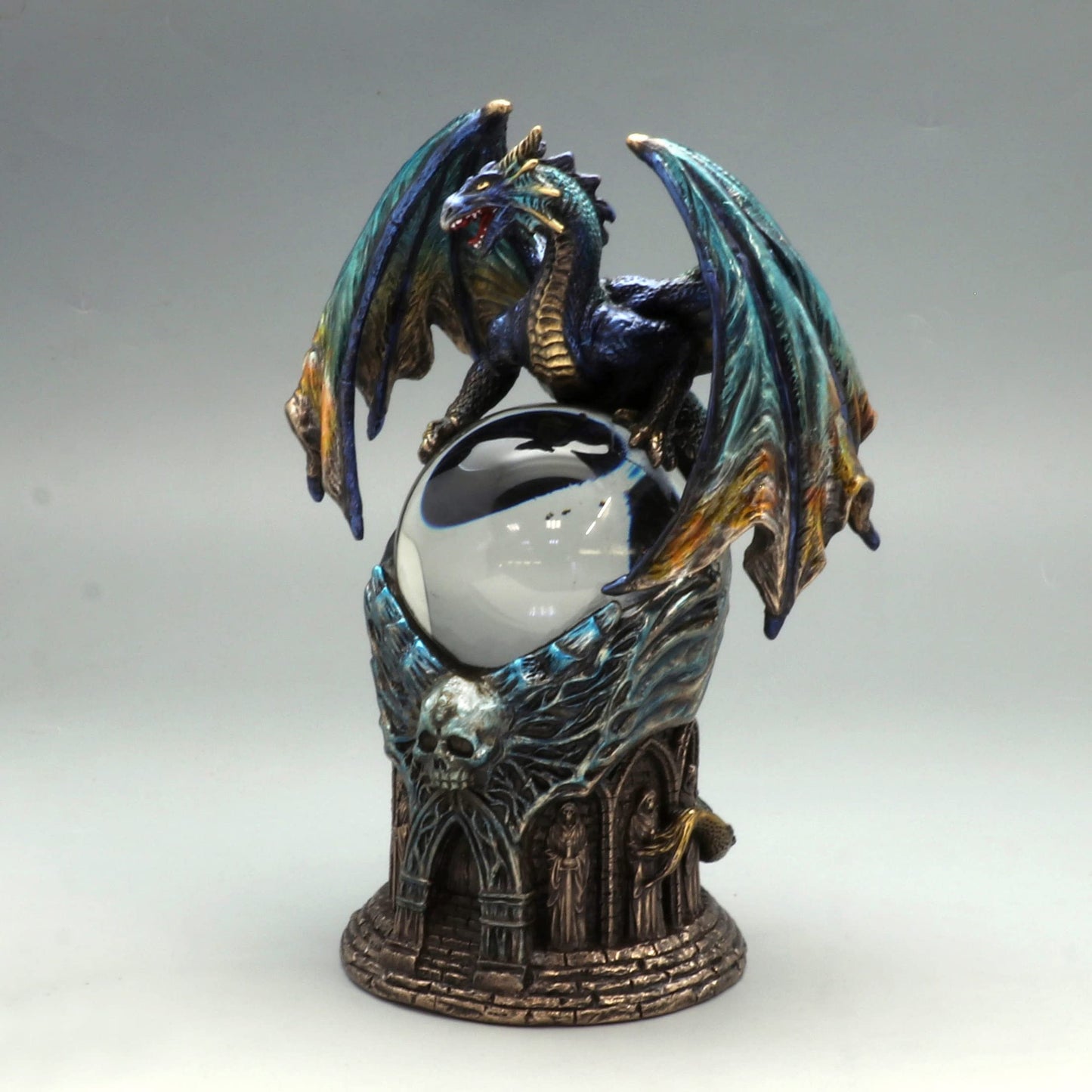 Veronese Design 7 5/8 Inch Mystic Foresight Guardian Dragon Crystal Resin Statue Home Decor Bronze Finish