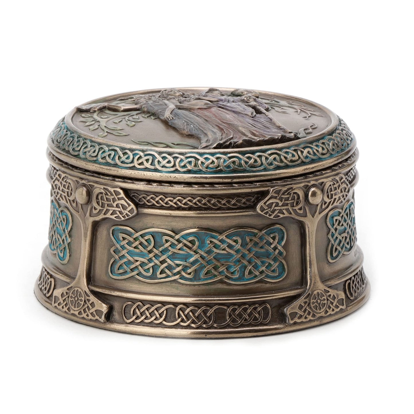Veronese Design Celtic Triple Goddess Maiden Mother Crone Hecate Round Trinket Box