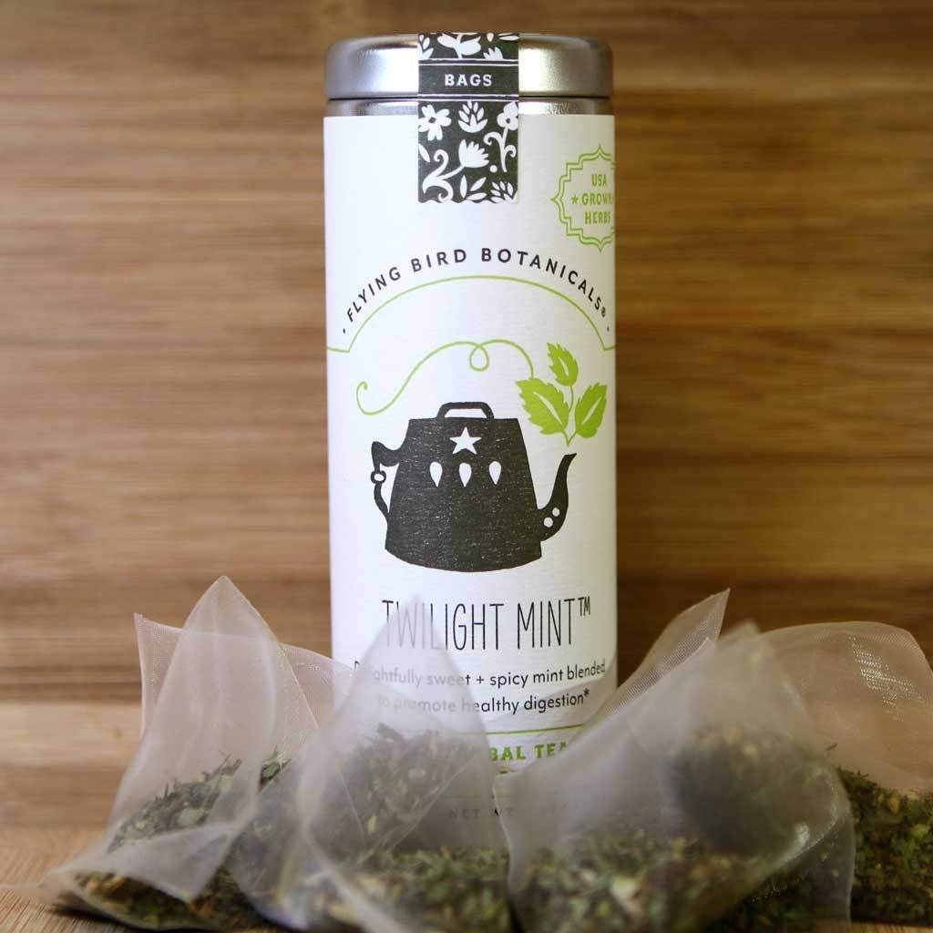 FLYING BIRD BOTANICALS 15 Bag Tin Twilight Mint Tea, 15 CT