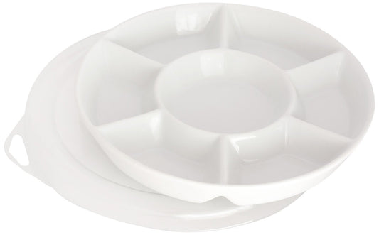 Jack Richeson Porcelain Palette 7 Well Round with Plastic Cover