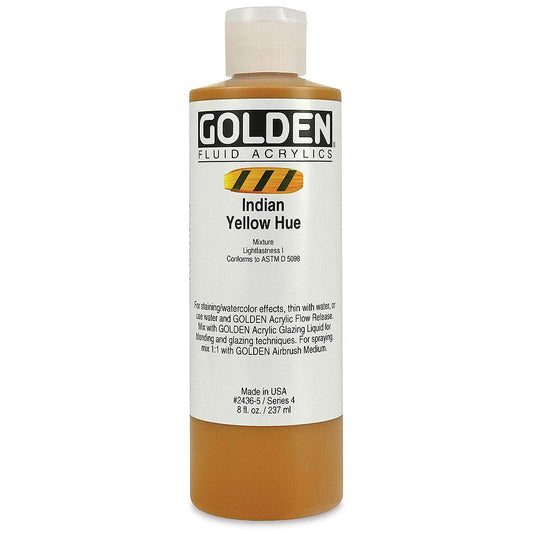 Golden Fluid Acrylic, 8 Ounce Bottle, Indian Yellow Hue (2436-5)