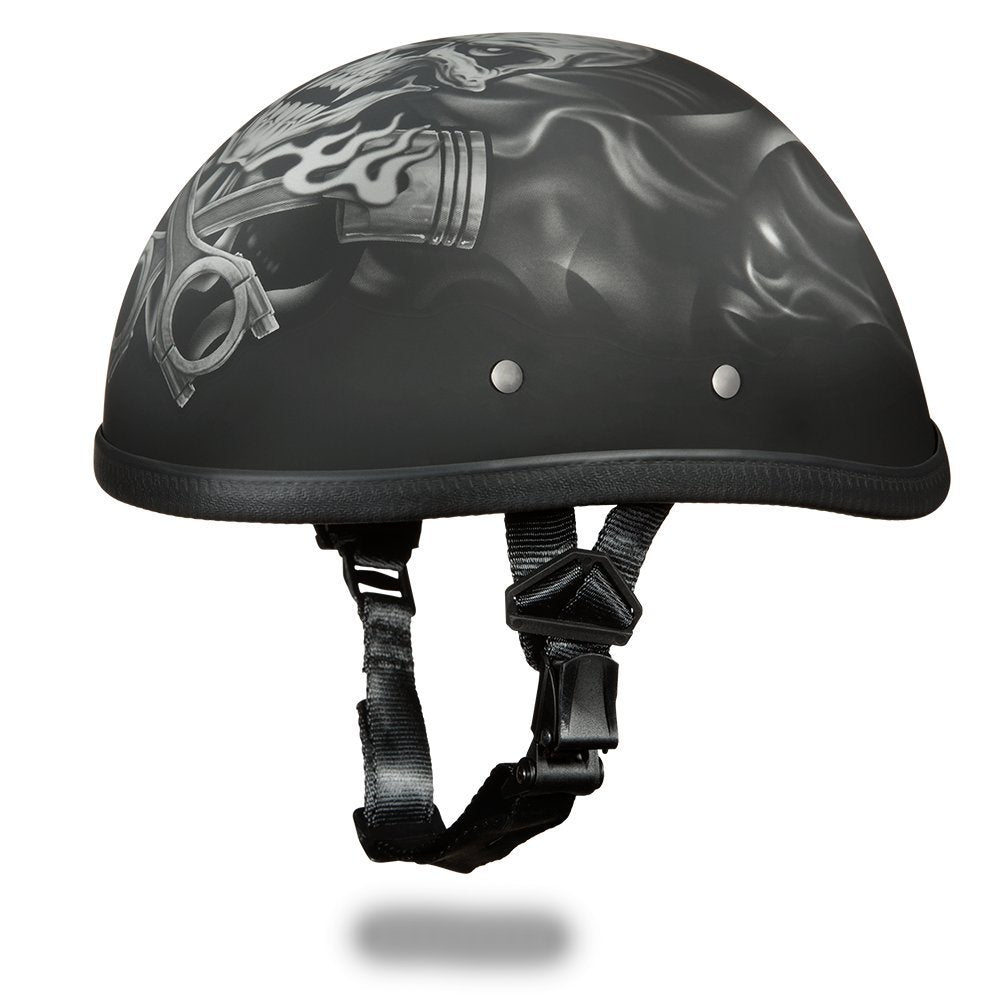 Daytona Helmets Graphics Bicycle Helmets for Men - Novelty Half Helmet with Breathable Liner - Retro Skull Cap – Eagle Headgear with Head Wrap