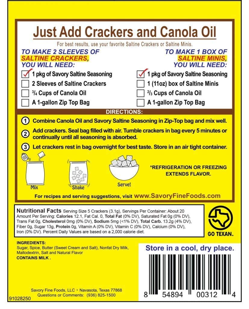 Savory Saltine Seasoning, 2.2 Ounce, Cinnamon Toast, 2 Pack