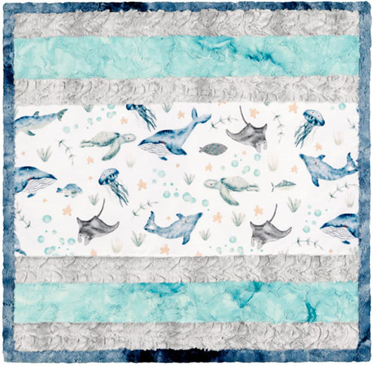 Minky Playtime Just Keep Swimmin' Cuddle Kit Quilt Kit Shannon Fabrics