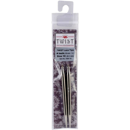 ChiaoGoo Needle Tips 4 inch (10cm) for Twist Red Lace Interchangeable Set Size US 10.5 (6.5mm) 7504-10.5