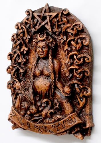 Dryad Design Habondia Wall Plaque - Celtic Goddess of Prosperity Home Decor (Wood Finish)
