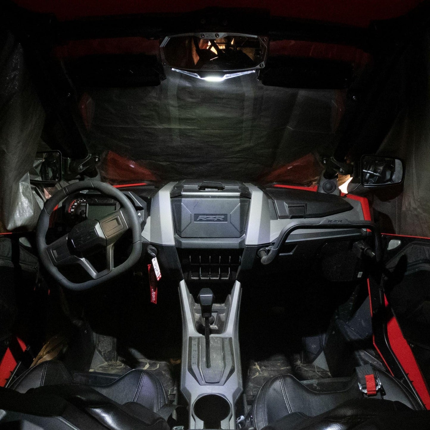 Seizmik Halo-RA LED Rear View Mirror Compatible with Polaris RZR Pro XP/Turbo R (2020-2024) UTV Models | Light Up Rear View Mirror | Cast Aluminum Bezel