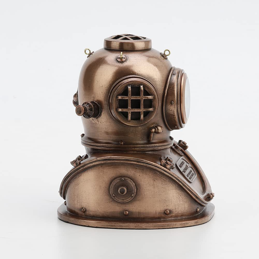Veronese Design 5 1/4 Inch Classic Diving Helmet Clock Steampunk Figurine Gifts Statue