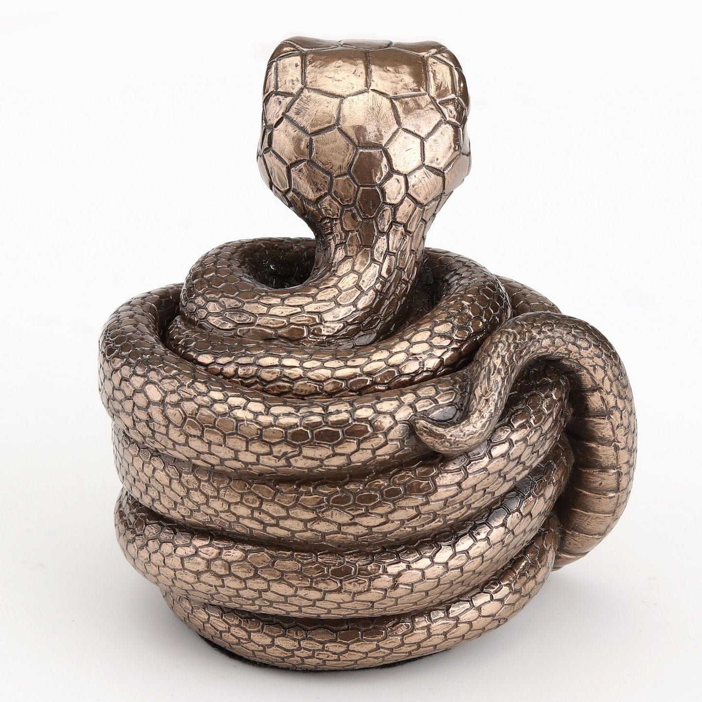 Veronese Design 3 Inch Coiling Snake Secret Trinket Stash Box Cold Cast Resin Bronze Finish Cute Animal Sculpture