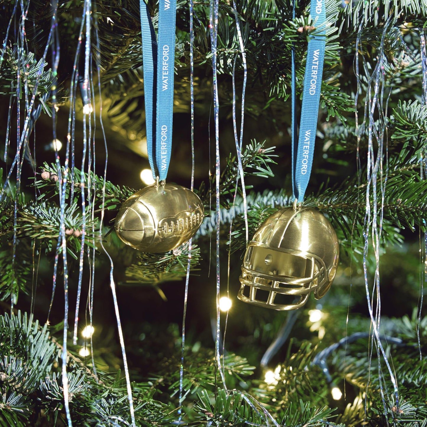 Football Helmet Golden Ornament