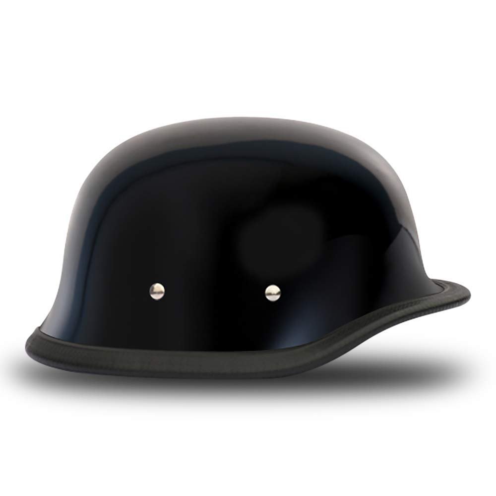 Daytona Helmets German Helmet for Men - Novelty Half Helmet with Breathable Liner - Retro Skull Cap Helmet with Head Wrap