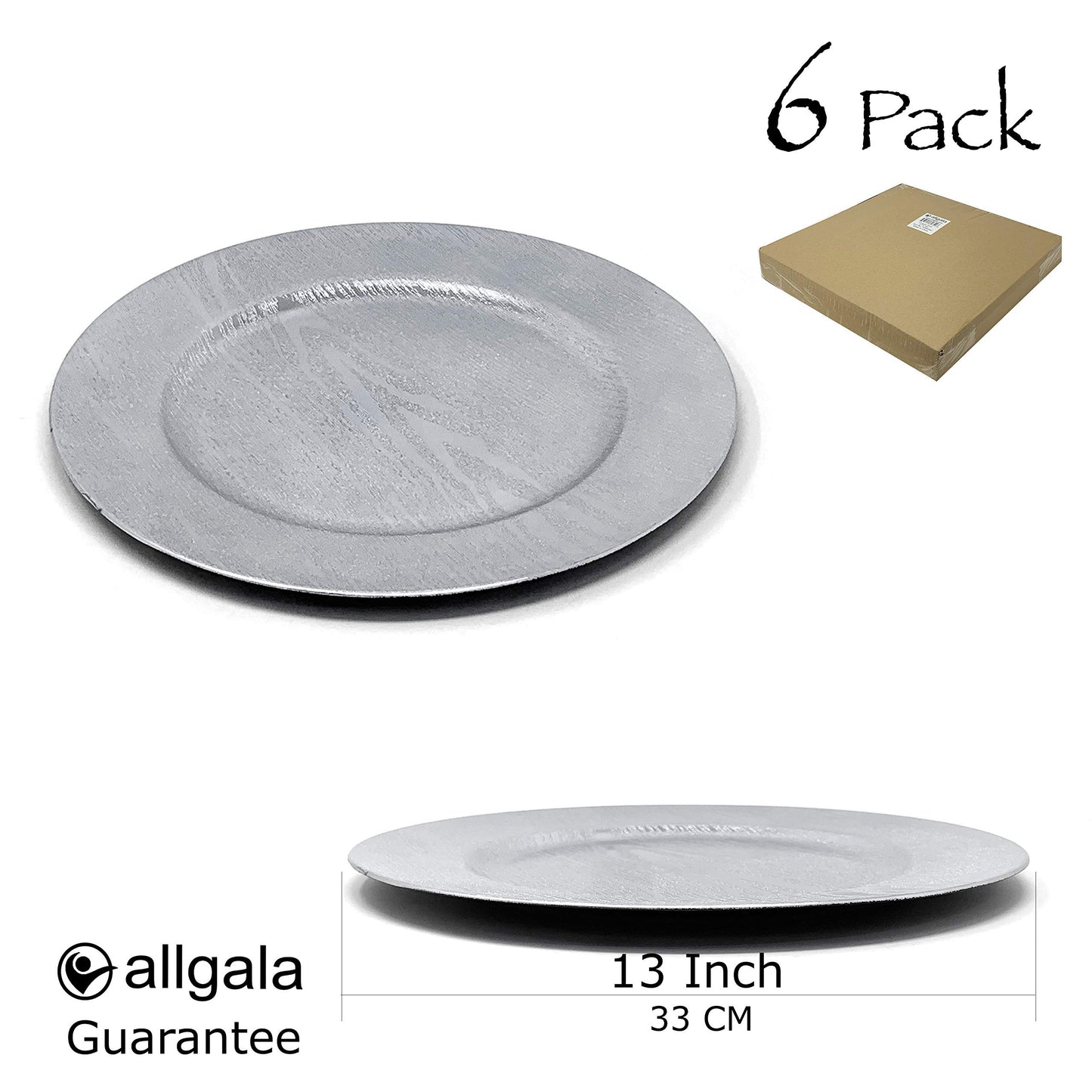 allgala Heavy Quality Round Charger Plates - Elegant Gold Chargers for Dinner Plates