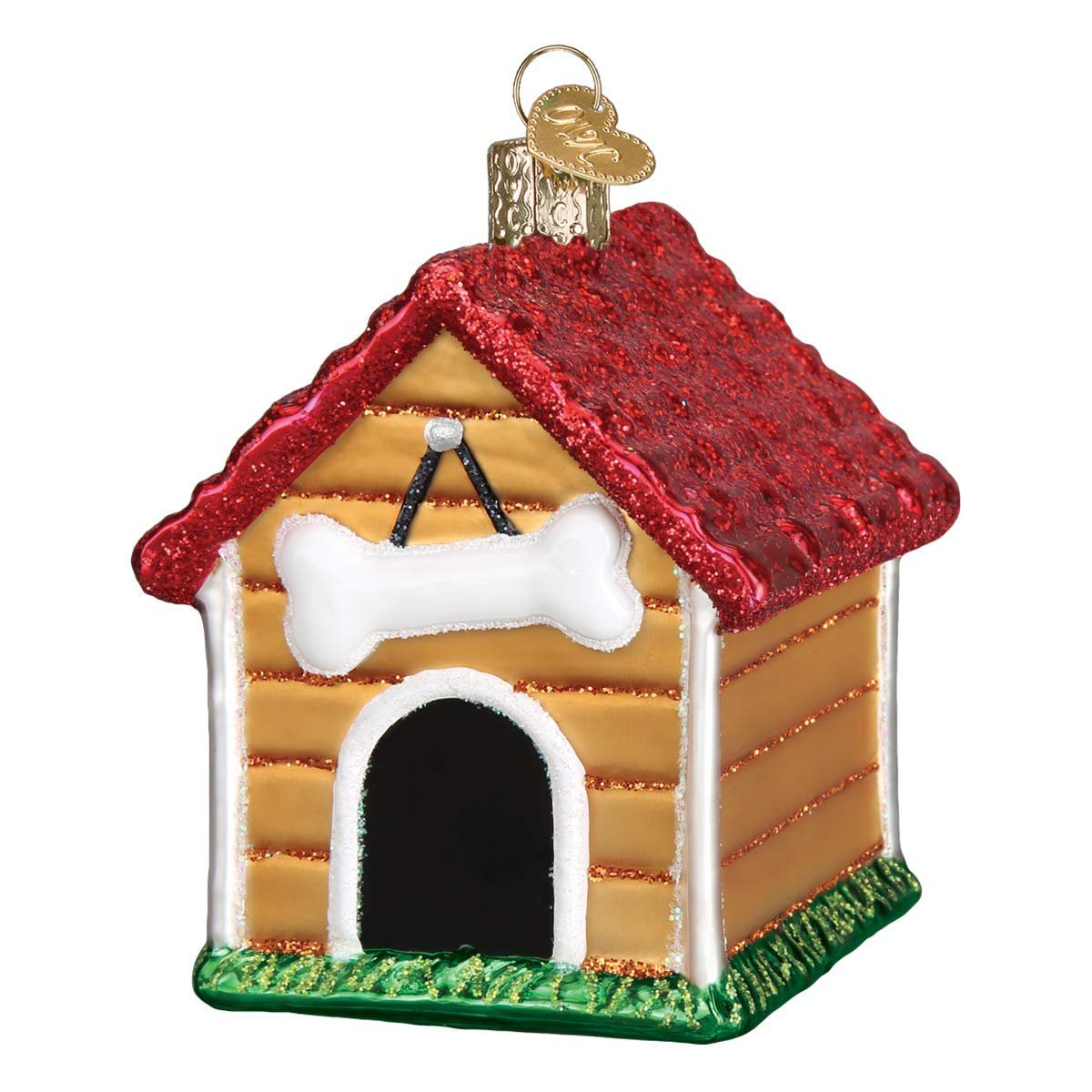 Old World Christmas Ornament, Red and Brown Dog House