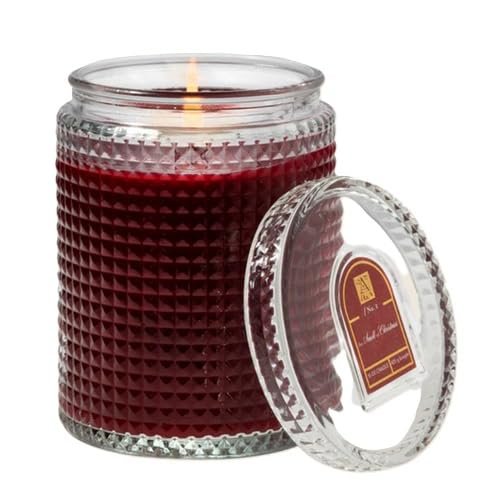 Smell of Christmas Aromatique Textured Glass 15 oz Scented Jar Candle w/Lid