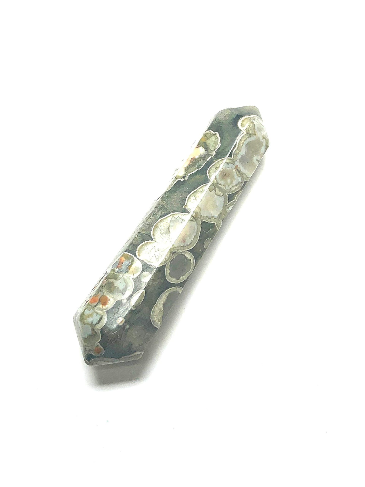 Zentron Crystal Collection: 60MM All Natural Gemstone Crystal 2"+ Wand and Velvet Pouch (Rhyolite)