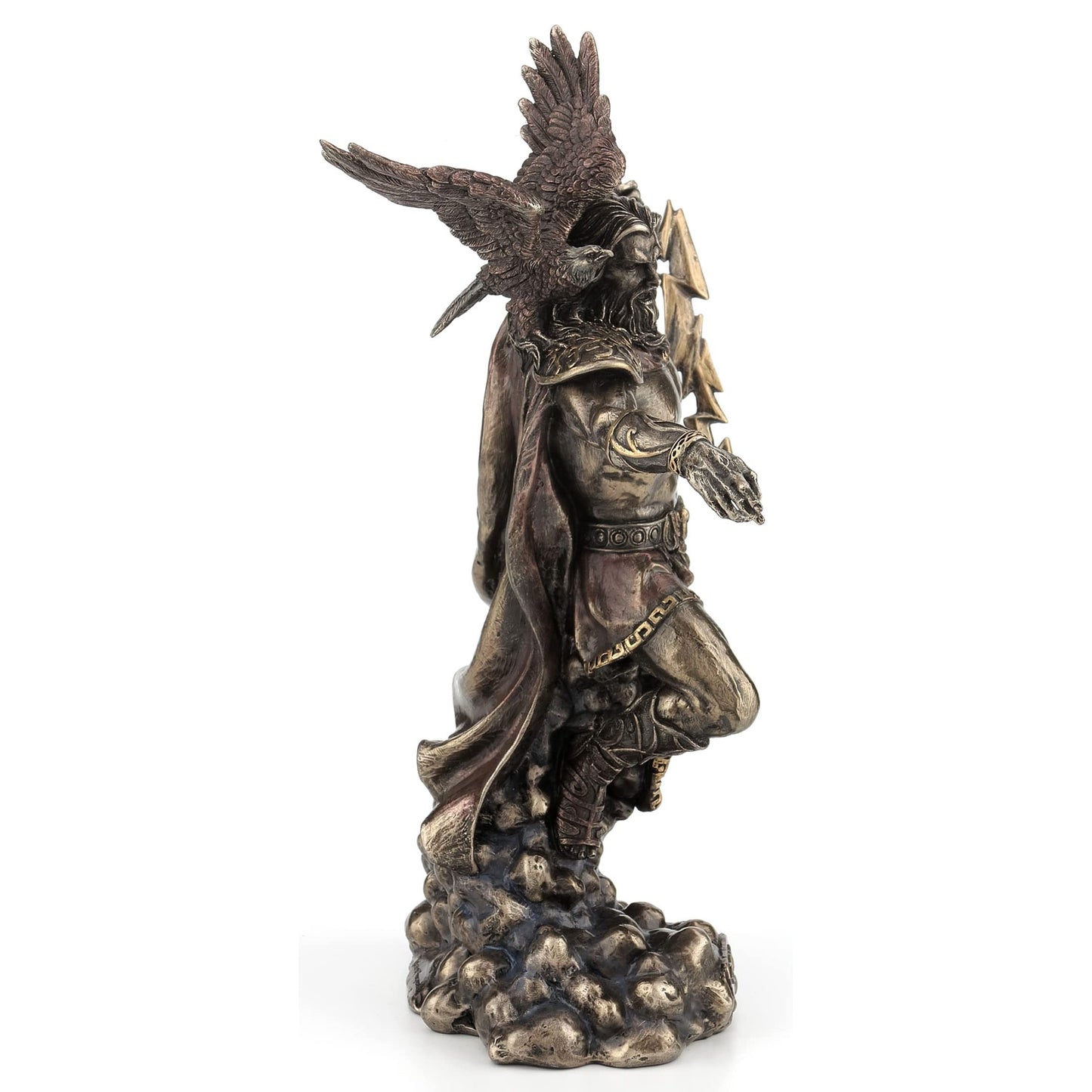 Veronese Design 11 3/4" Zeus Greek God Holding Thunderbolt with Eagle Cold Cast Resin Statue Antique Bronze Finish Sculpture