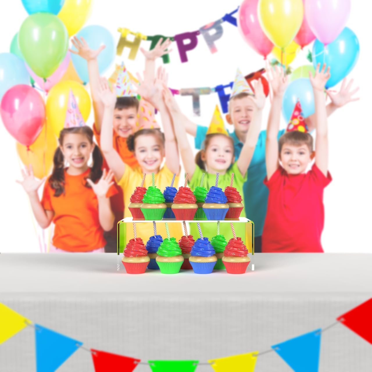 Marketing Holders Clear Acrylic Riser Display Stand 11" Wide x 4.5" Deep Merchandising Showcase Pedestal Retail Stores and Boutiques Throne Counter Small Figurines and Products Platform