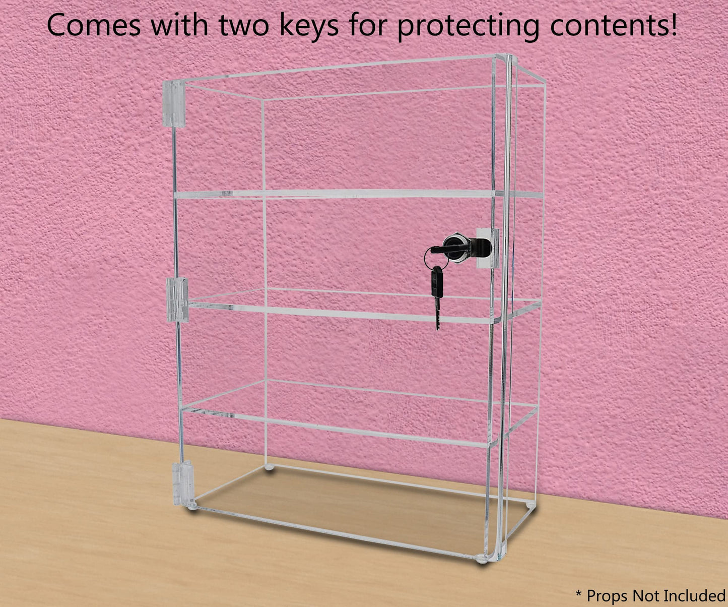 Marketing Holders Security Locking Case Bakery Pastry Cabinet Display with Lock and 2 Keys Acrylic Jewelry Show Case Stand 4 Shelf Cabinet
