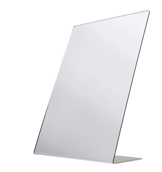 Marketing Holders Freestanding Acrylic Mirror 12" x 18" Slant Back Reflective Portable Lucite Stand for Retail Jewelry Piercing Counters Makeup Vanities and Hair Salons