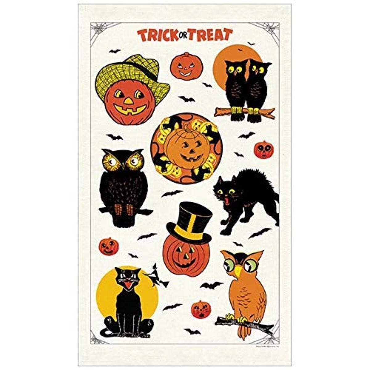 Cavallini Papers & Co., Inc. Halloween Tea Towel, Multi