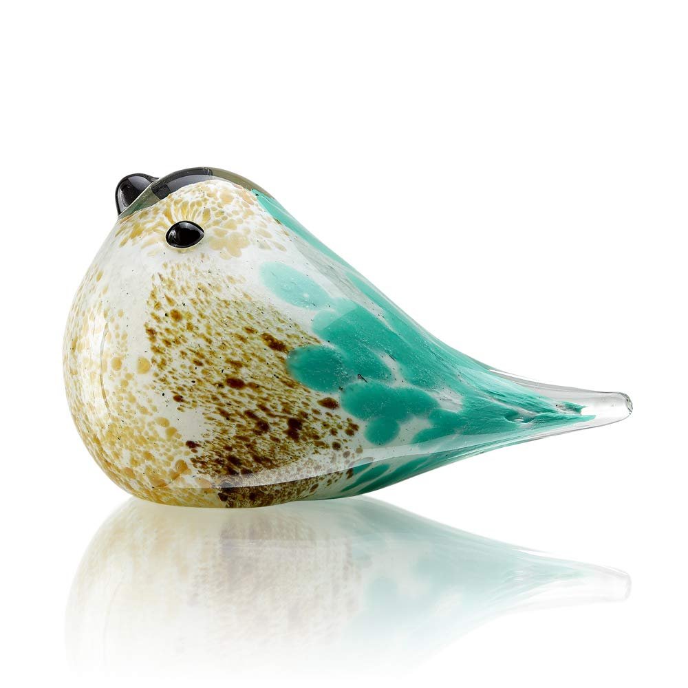 SPI Home Art Glass Blue and Brown Bird